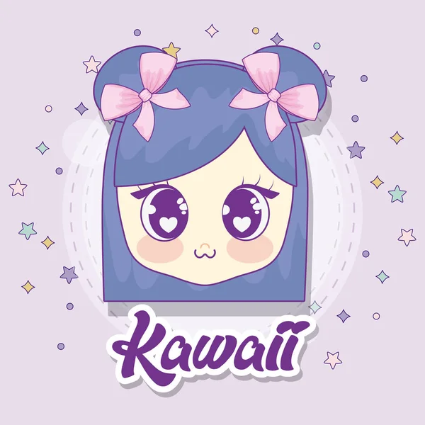 Kawaii design dziewczyna anime — Wektor stockowy