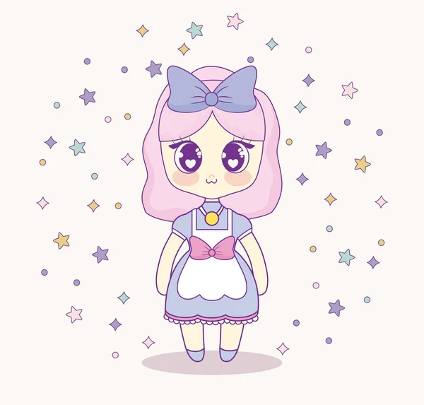 Kawaii design dziewczyna anime — Wektor stockowy