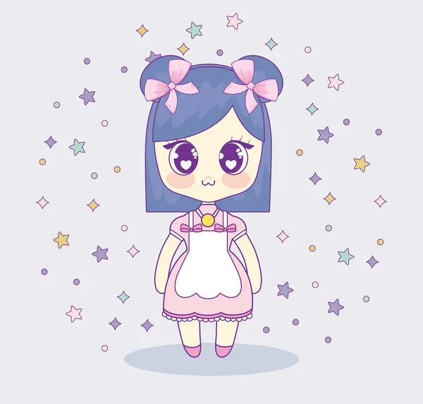 Kawaii anime dívka designu — Stockový vektor