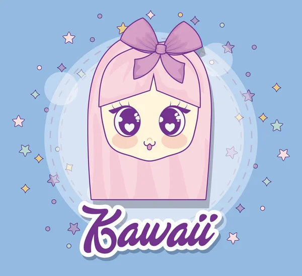 Kawaii design dziewczyna anime — Wektor stockowy