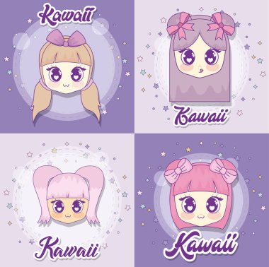 Kawaii anime kız tasarım