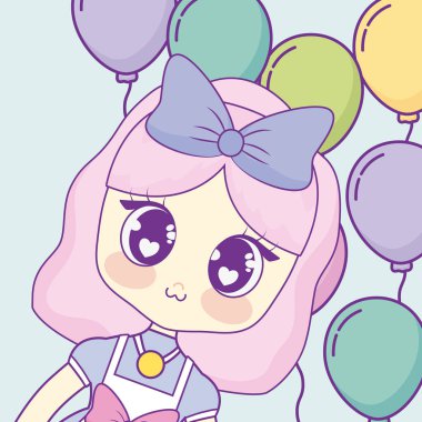 Kawaii anime kız tasarım