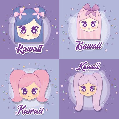 Kawaii anime kız tasarım