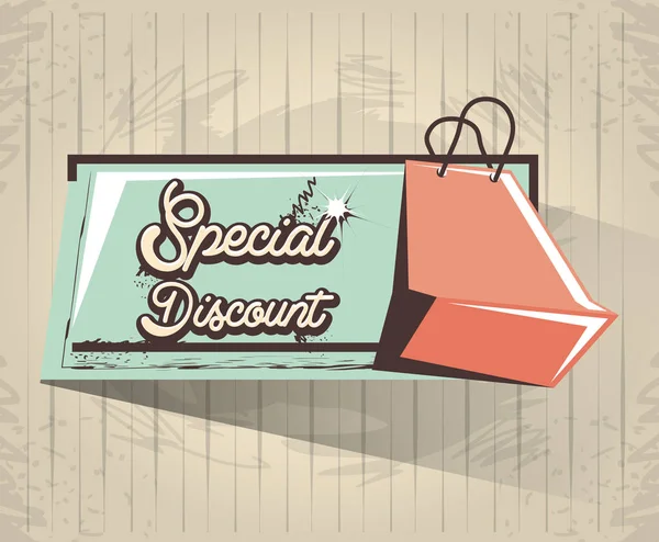 Special discount label style retro — Stock Vector