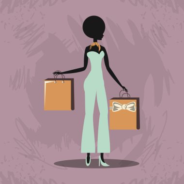 Grup gün tarzı retro alışveriş kadın