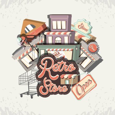 ticari etiketleri retro tarzı