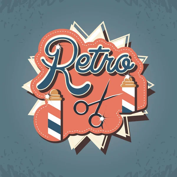 Barbería etiqueta estilo retro — Vector de stock