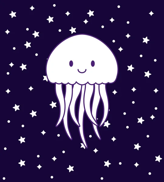 Cute jellyfish icon — Stock Vector