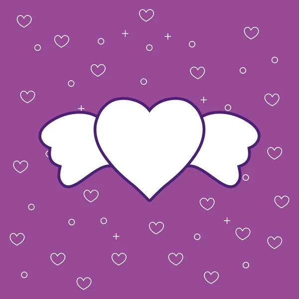 Coeur avec ailes design — Image vectorielle