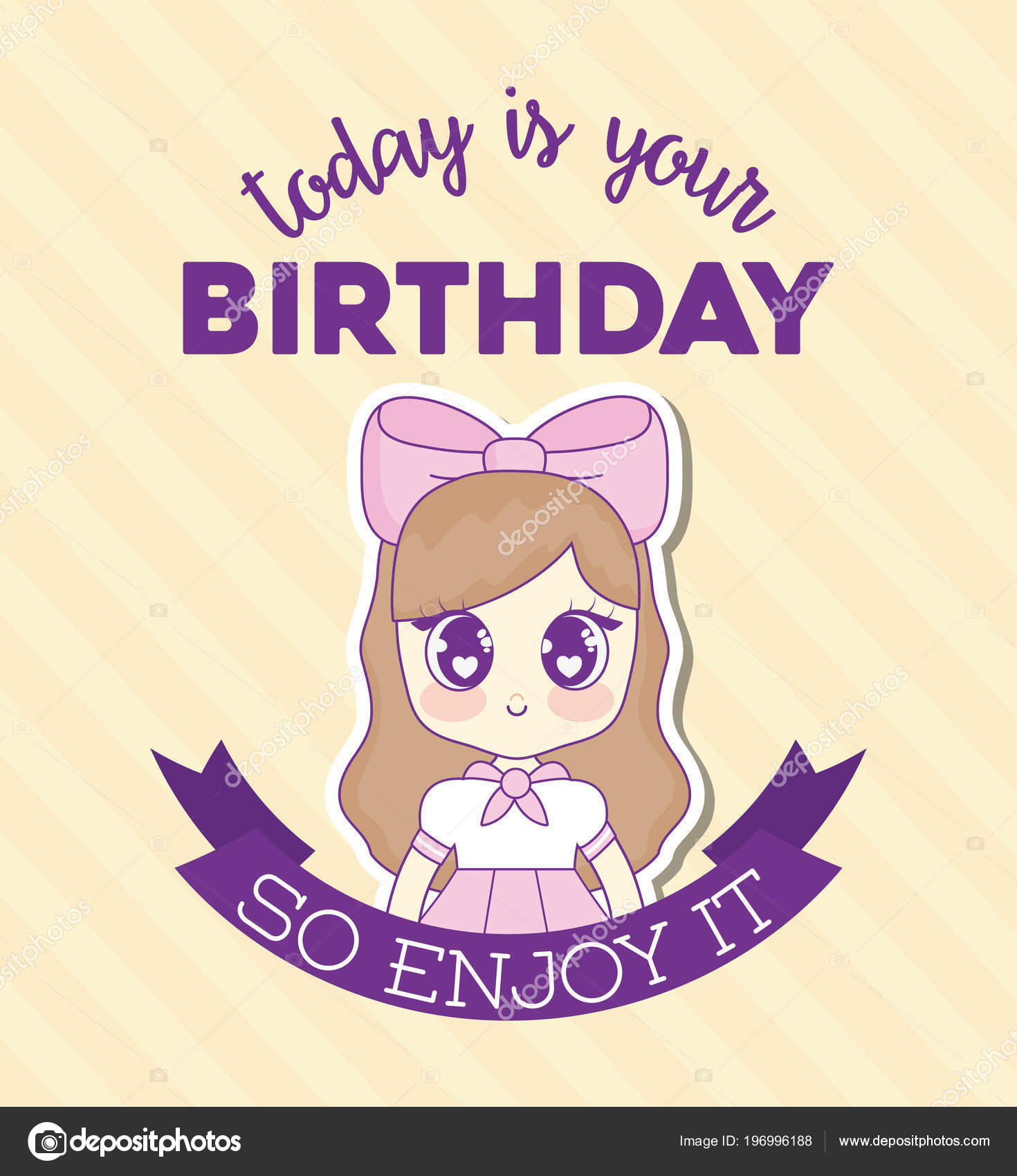 Kawaii Happy Birthday Design Vector Image By C Djv Vector Stock