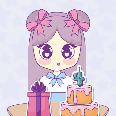 Kawaii anime kız tasarım