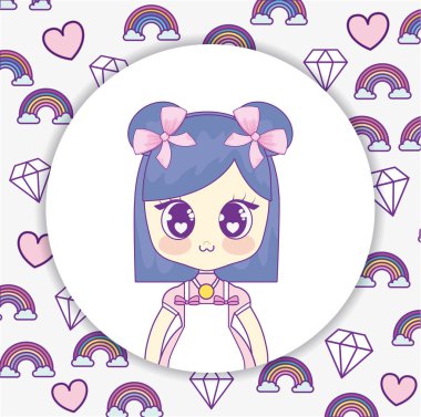Kawaii anime kız tasarım