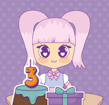 Kawaii anime kız tasarım