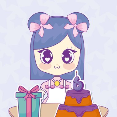 Kawaii anime kız tasarım