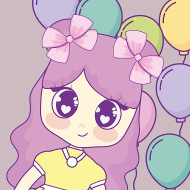 Kawaii anime kız tasarım