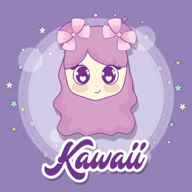 Kawaii anime kız tasarım