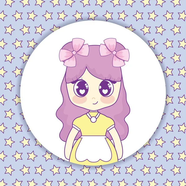 Kawaii anime chica diseño — Vector de stock