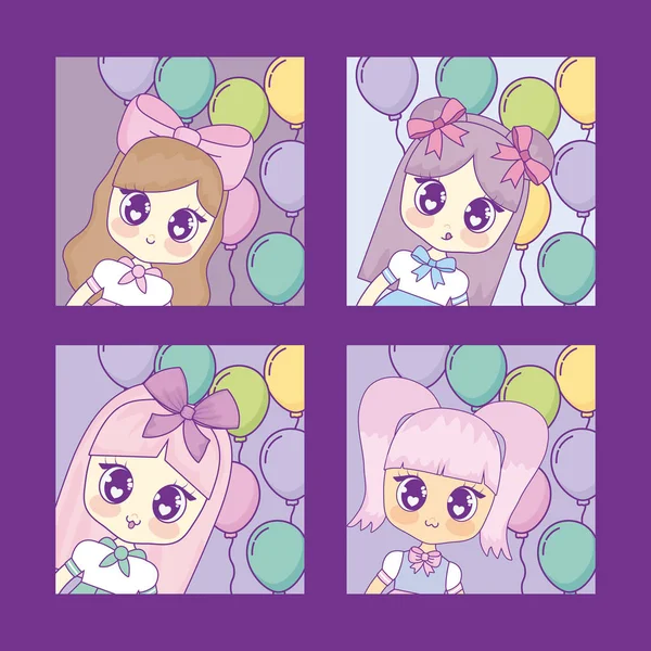 Kawaii anime kız tasarım