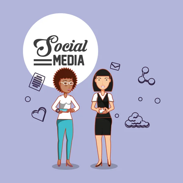Sosyal Medya tasarım — Stok Vektör