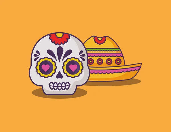Diseño del cráneo de azúcar mexicano — Archivo Imágenes Vectoriales