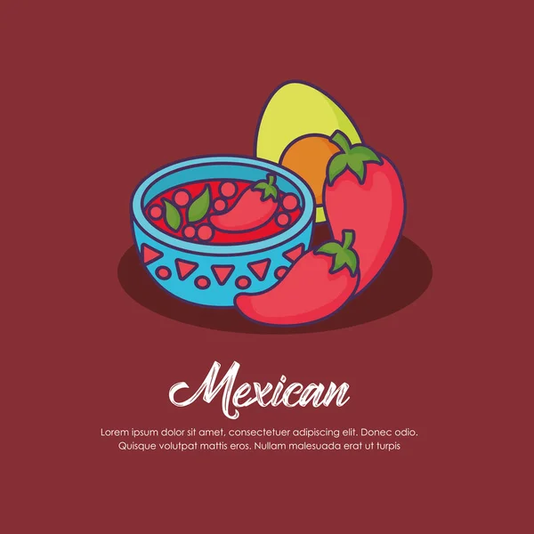 Design de comida mexicana — Vetor de Stock