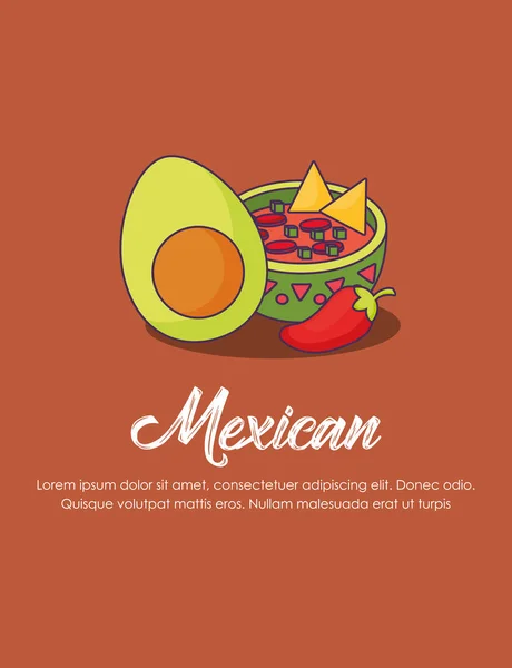 Diseño de alimentos mexicanos — Vector de stock