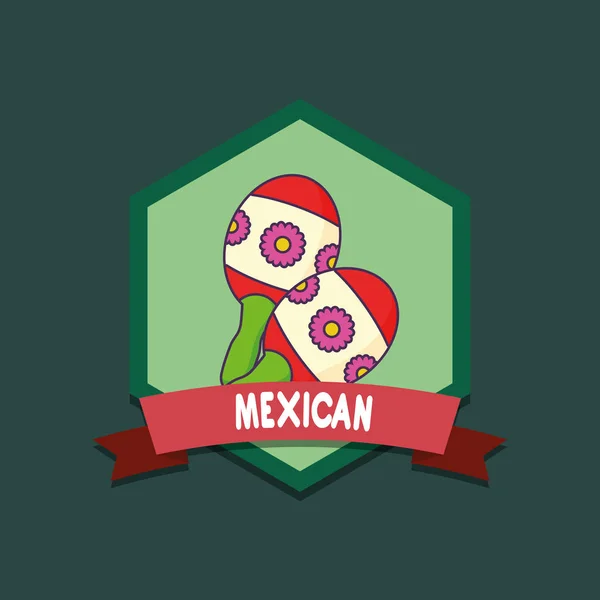 Mexicano maracas design — Vetor de Stock