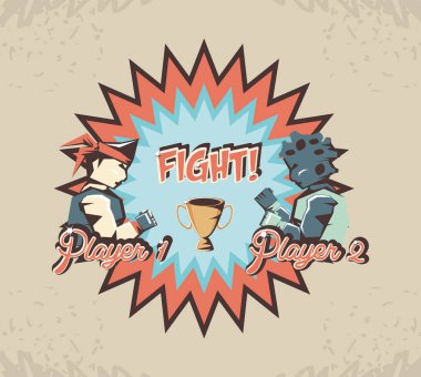 video oyunu retro figthers illüstrasyon tasarım vektör