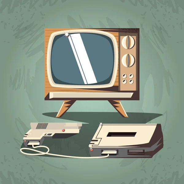 Video game retro met tv — Stockvector