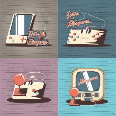 video oyunu retro Icons set