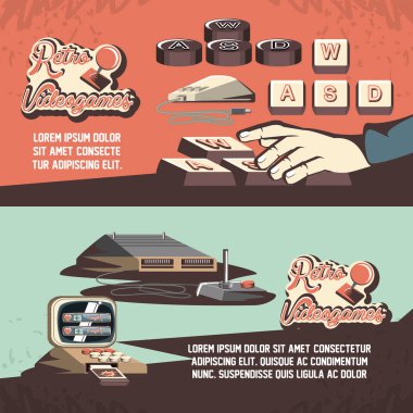 video oyunu retro Icons set