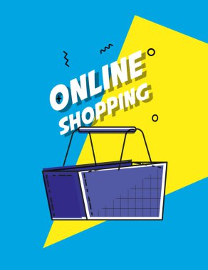 Online alışveriş sepeti pop sanat tarzı ile