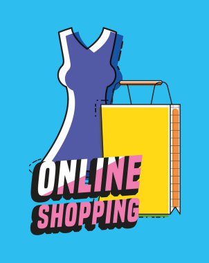 Kağıt çanta pop sanat tarzı ile online alışveriş