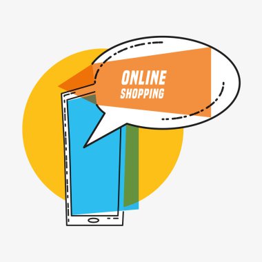 smartphone pop sanat tarzı ile online alışveriş