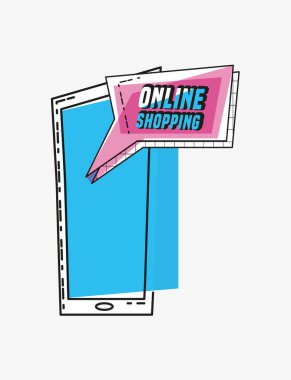 smartphone pop sanat tarzı ile online alışveriş