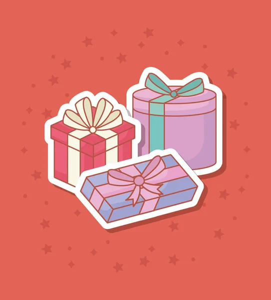 Regalos cajas presenta iconos — Vector de stock