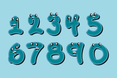 numaraları ayarlama kawaii çizgi karakter