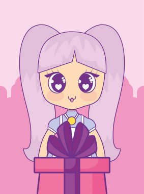 Kawaii anime kız tasarım