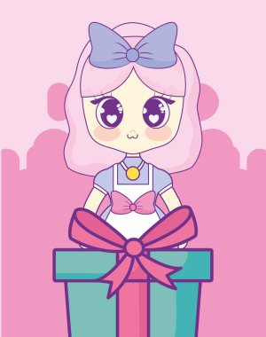 Kawaii anime kız tasarım