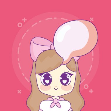 Kawaii anime kız tasarım