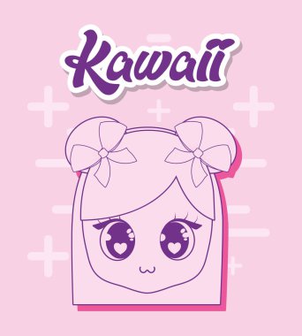 Kawaii anime kız tasarım