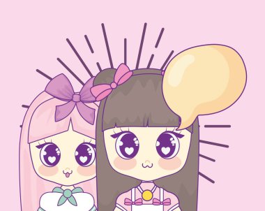 Kawaii anime kız tasarım