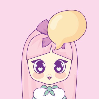 Kawaii anime kız tasarım