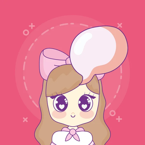 Kawaii anime meisje ontwerp — Stockvector