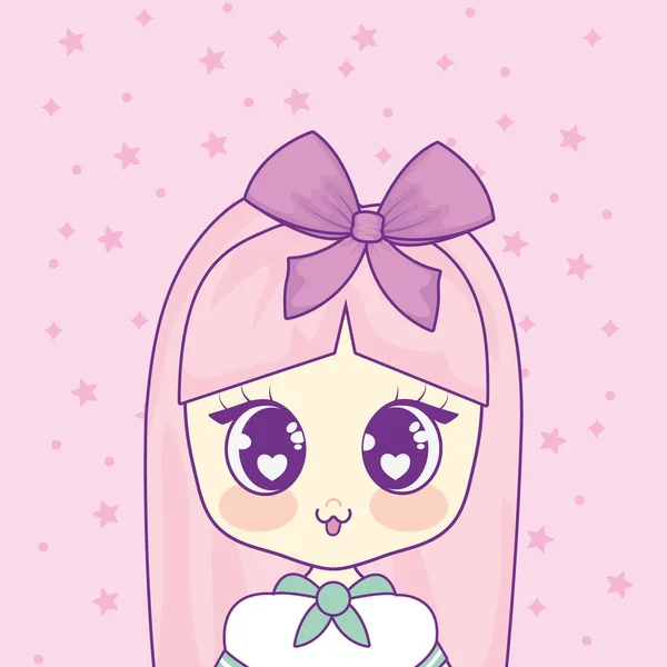 Kawaii anime meisje ontwerp — Stockvector