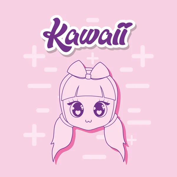 Kawaii design dziewczyna anime — Wektor stockowy
