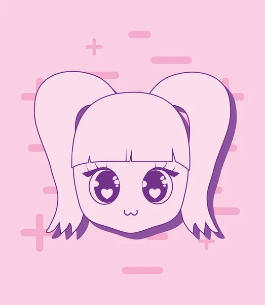 Kawaii anime menina design — Vetor de Stock