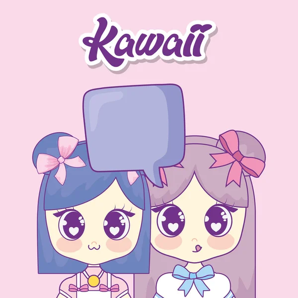 Kawaii design dziewczyna anime — Wektor stockowy