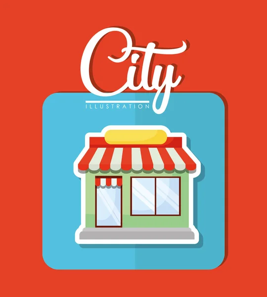 Ciudad tienda diseño — Vector de stock