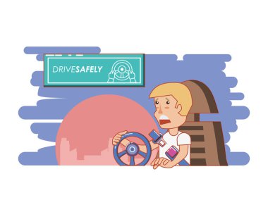 sürücü güvenle kampanya için sürüş kişi